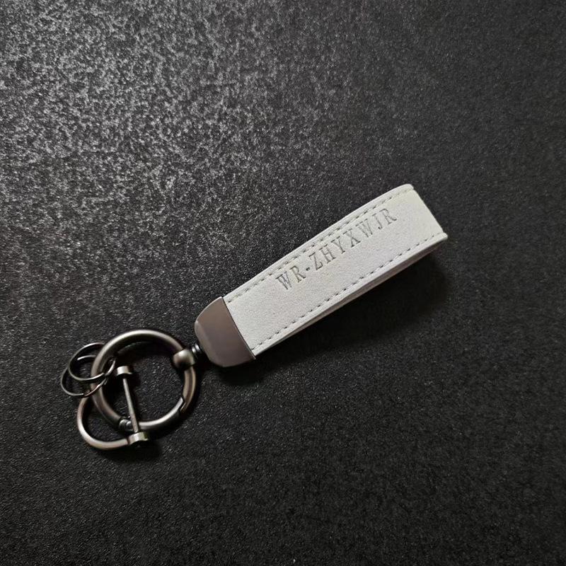 American-Style Suede Car Logo Keychain Pendants for Men & Women - Personalized Anti-Lost Key Rings