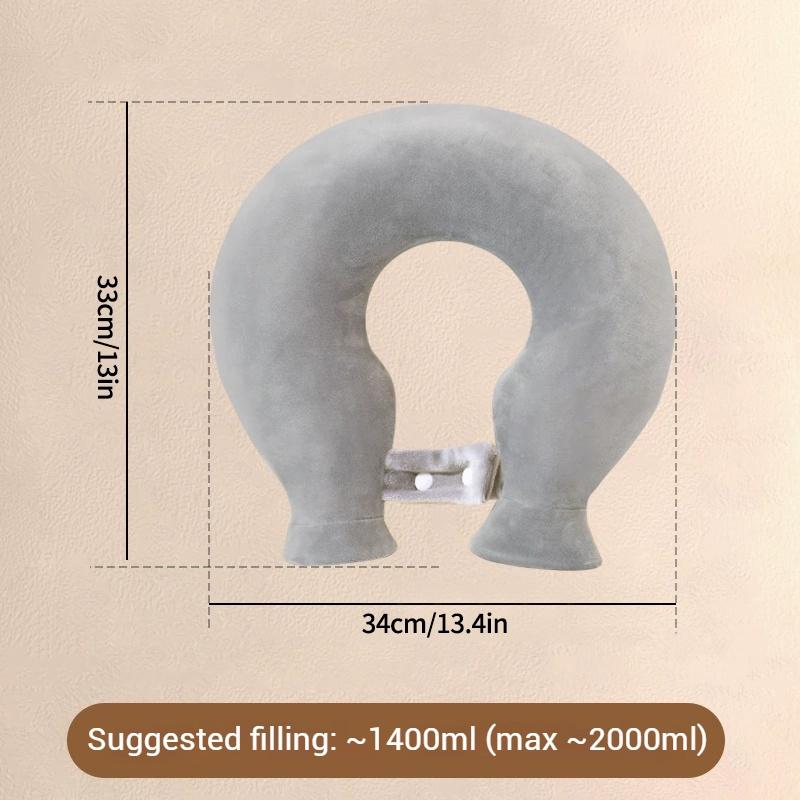 Multi Functional Hot Compress U-Shaped Pillow Creative Hot Water Bag Xmas Gift Water Injection Thickened Detachable Neck Pillow