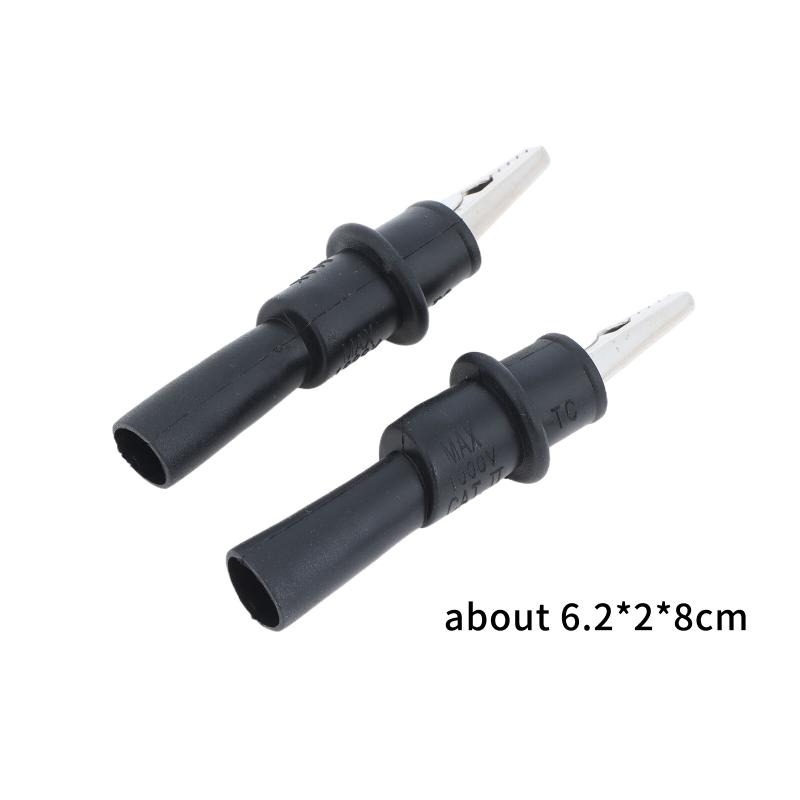 High-conductivity Multimeter Test Leads 4Pcs with Insulated Alligator Clips Non-Slip Handle for Testing