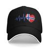 HEARTBEAT NORWAY NORWEGIAN FLAG Caps For Unisex Women Fashion Baseball Cap Trucker Hat Golf Headewear Gift