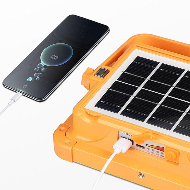 Rechargeable Solar Street Lamp Outdoor LED Solar Flood Light External Solarlight Emergency Camping Light Type-C Hanging Lantern