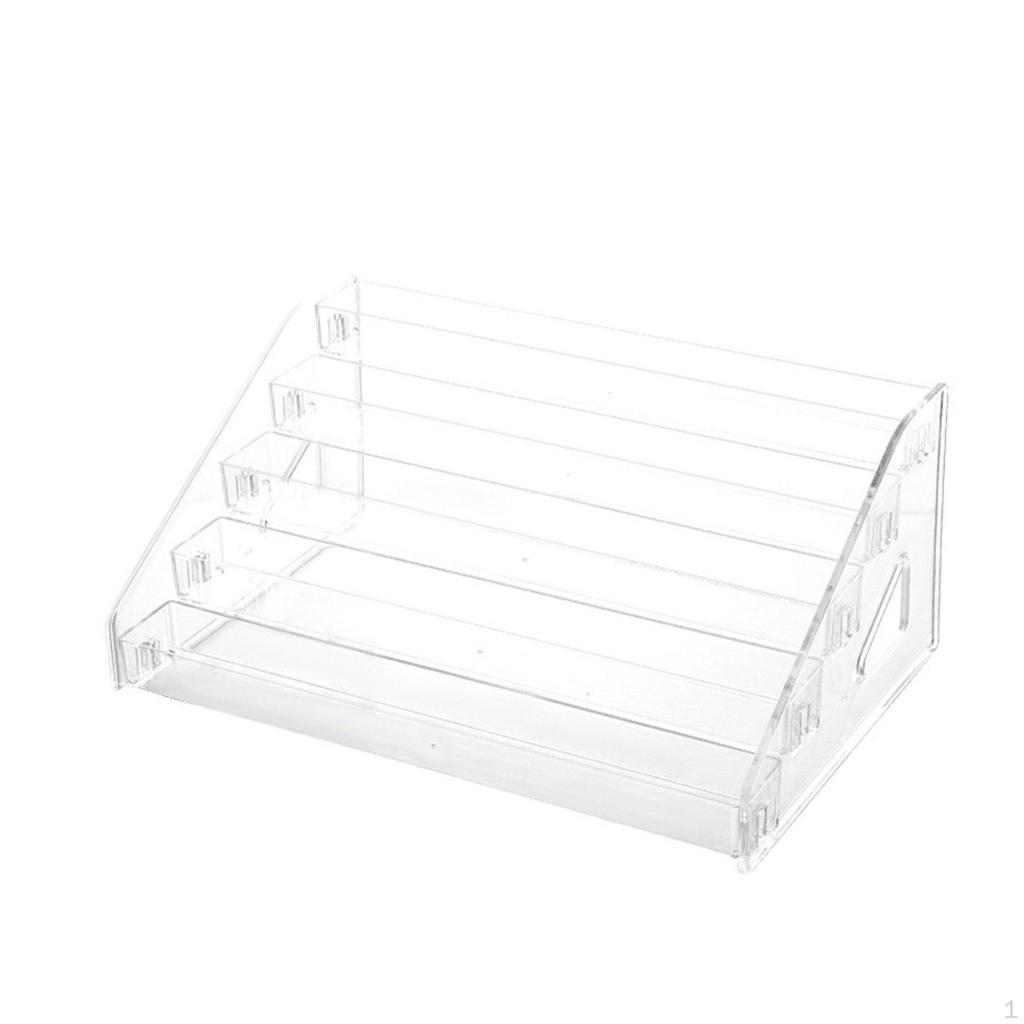 Clear Riser Shelf Large Capacity Acrylic Pin Display Easy to Assemble Stepped Collectible