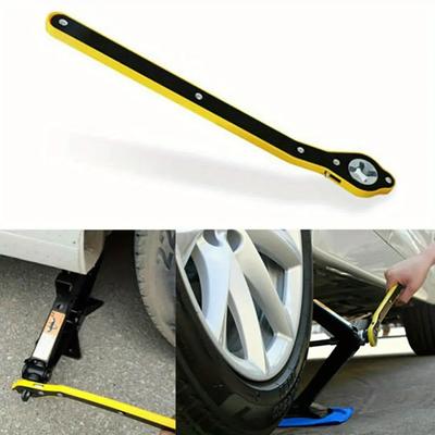 Chave de catraca para carro, tesoura para carro, chave de catraca, pneu, roda, chave de roda, aço de alto carbono, ferramenta de reparo manual