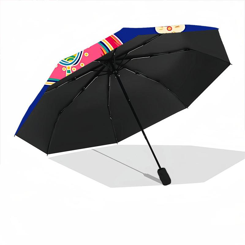 1pc Colorful Horse Ornament Folding Umbrella | Elegant Design, Fashionable Accessory, Durable Construction, Sturdy Ribs Yy251107038