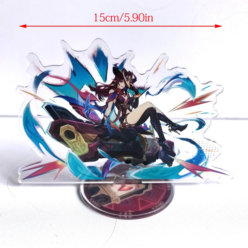 Anime Aktivität Genshin Impact Standmodell Acryl Actionfigur Xilonen Kinich Mualani Kreatives Spielzeug Geschenk toll für den täglichen Gebrauch