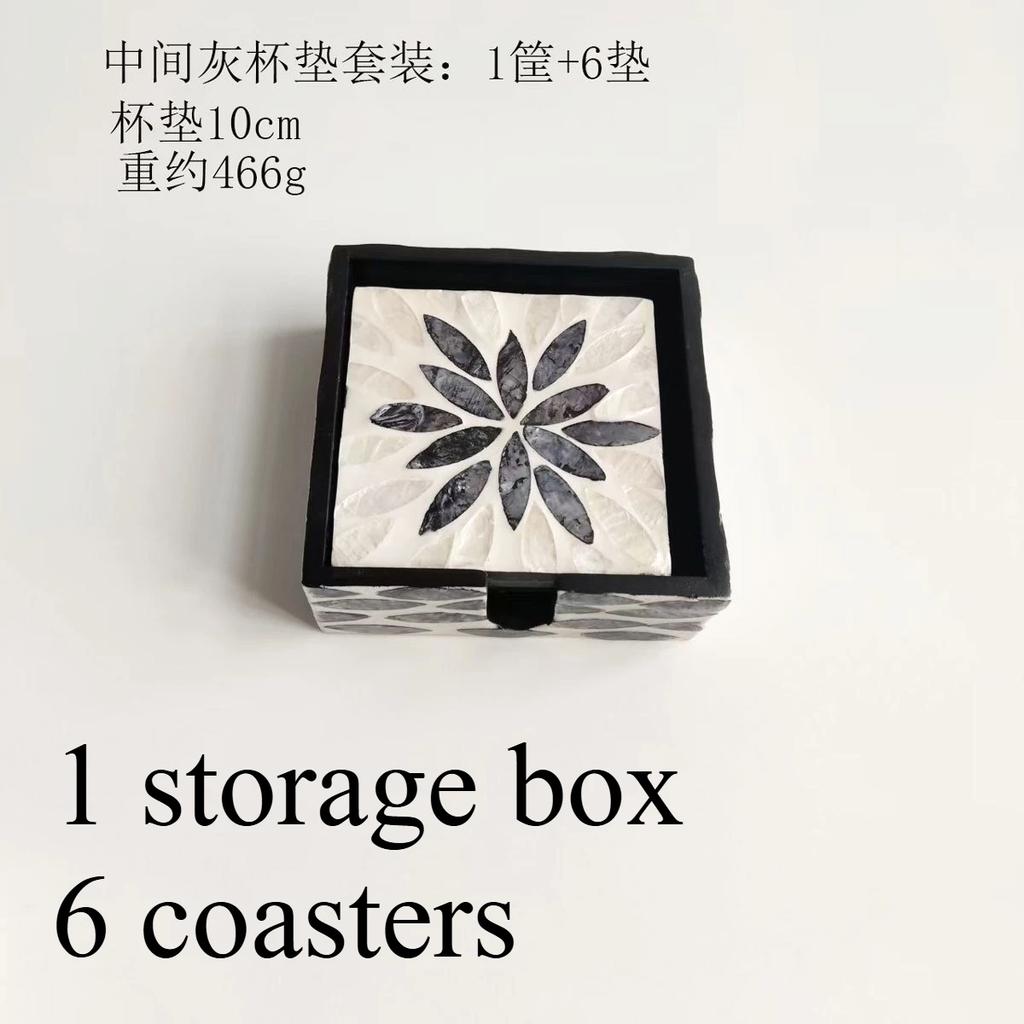 Handmade Shell Coaster Set Creative Colorful Insulation Placemat Light Luxury Natural Shell Tea Coaster Home Desktop Decoration