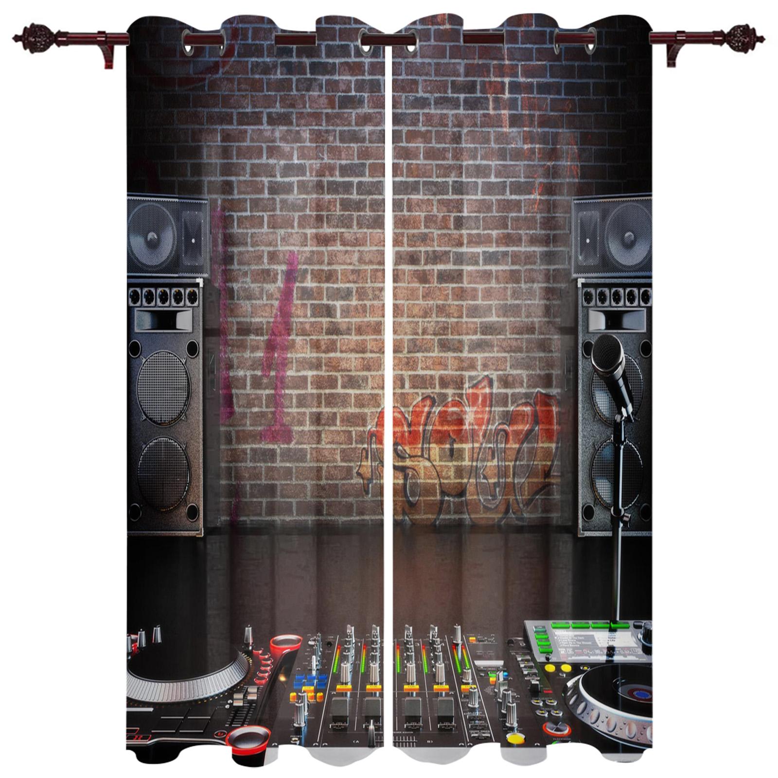 

Я люблю рок-н-ролл, любит ретро-вечеринку, художественные оконные шторы, шторы для гостиной, декоративные предметы для гостиной 135W x 60H(cm)