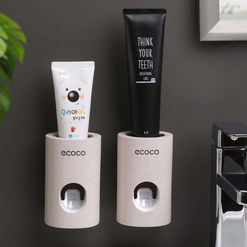 Wall-Mounted Automatic Toothpaste Dispenser and Holder Set for Bathroom