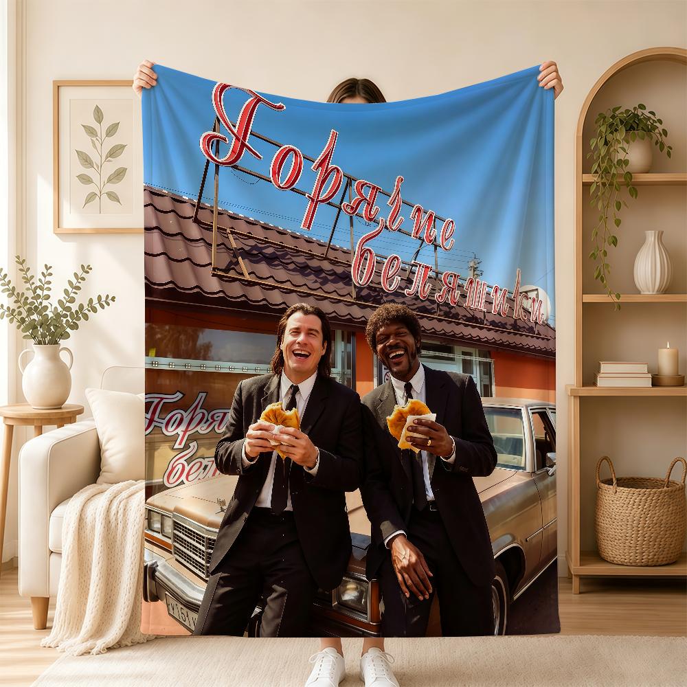 Movie Pulp Fiction Blanket For Soft Warm Knee For Bedroom Living Room Bed Sofa Camping Picnic Office Gift