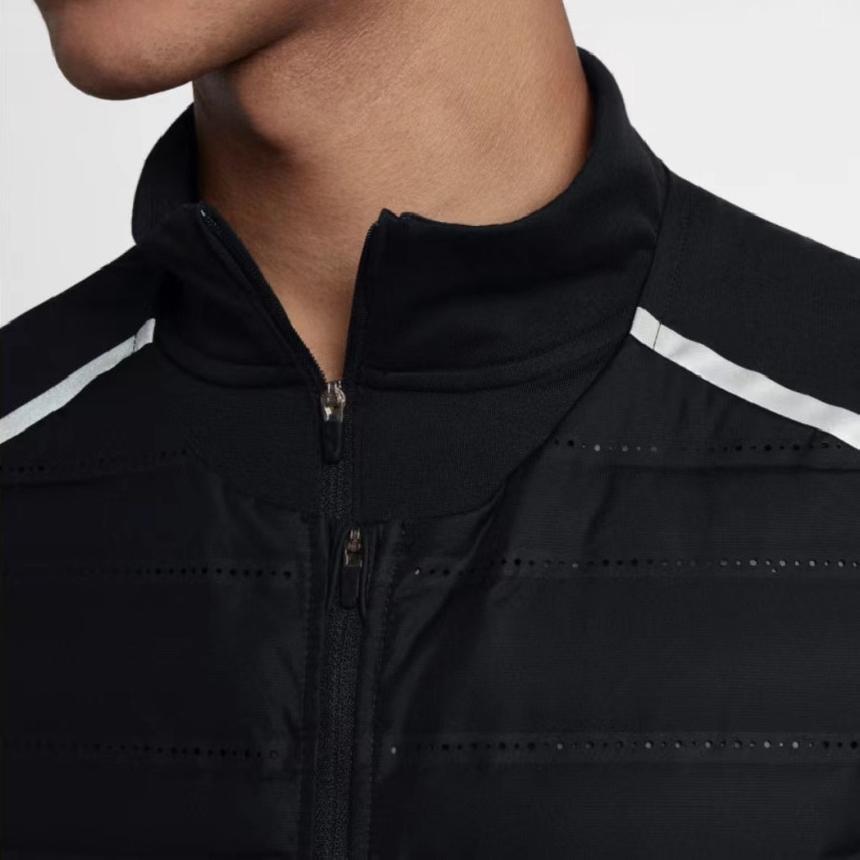 Men's Vest Nike Men's Colorblock Stand Collar Down Vest Black