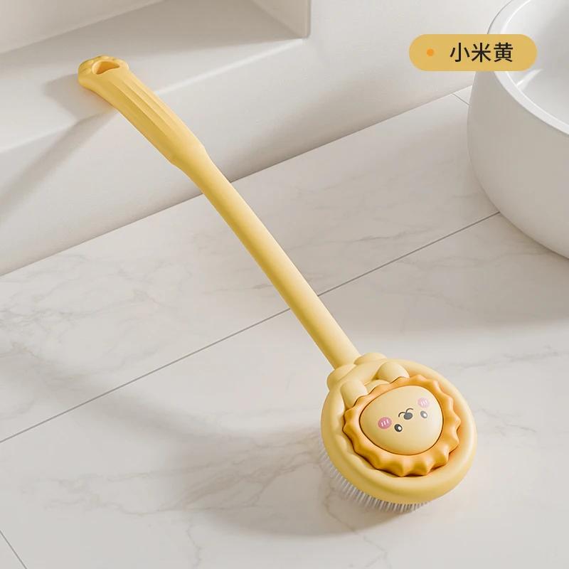 

Children s Bath Brush Scrub Back Artifact Bathroom Products Creative Baby Scrub Towel Body Soft Bristle Long Handle Bath Brush жёлтый