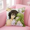 C-Code Geass H-Hangyaku No Lelouch Oudous Cushion Cover Pillowcase Short Plush Invisible Zipper Room Sofa Cushion Cover