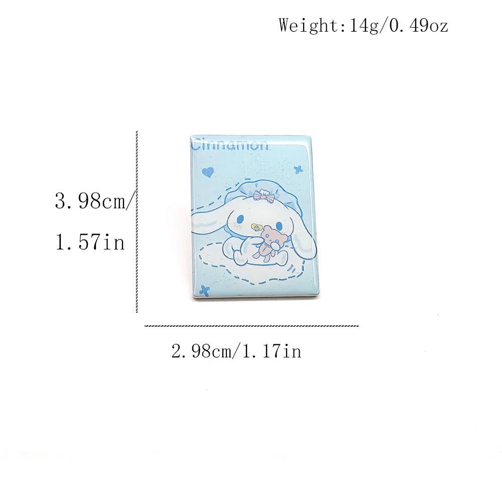 Sanrio Hello Kitty & Cinnamoroll Metal Brooch: Fashionable UV Print Badge for Clothes & Bags.