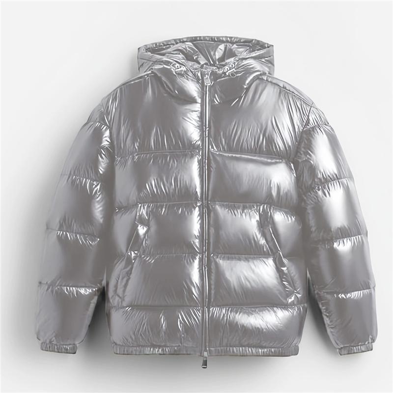 Autumn Winter Men's Fashion Simple Cotton-Padded Coats Casual Zipper Hooded Down Cotton Jackets Solid Cold-Proof Warm Parkas