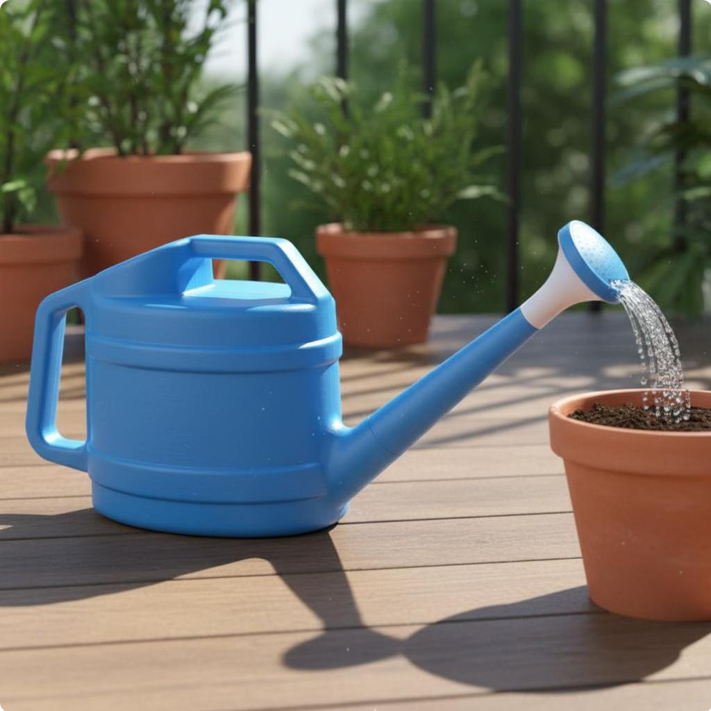 Long Spout Watering Pot Large Capacity Long Spout Watering Can Plastic Water Can with Sprinkler Head Sturdy Construction