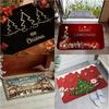 Christmas Themed Door Mat Gingerbread/Santa/gnome Print Floor Mats,Non-Slip Welcome Rugs for Home Entryway & Holiday Decor