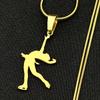 Figure Skating Artistic Chain For Women Men Stainless Steel Gold Color Ice Dance Girl Sports Necklace Fashion Jewelry Gifts