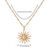 1Pcs Shining Rhinestone Unique Design Sun Star Moon Three In One Pendant Necklace Retro Women's Daily Versatile Party Jewelry