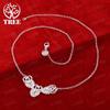 Classic 925 Sterling Silver Three Heart Pendant Necklace Men Women Fashion Charm Jewelry Wedding Party Elegant Gift Accessories
