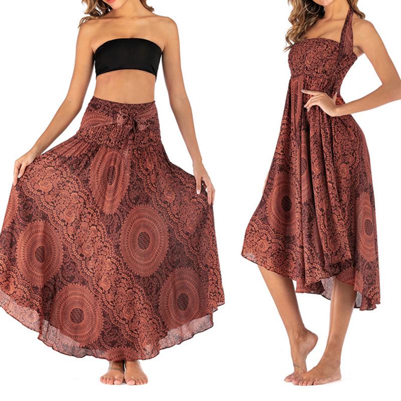 Bohemian Cross-Border Beach Dress: Thai-European-American Style, Two-Wear with Large Hem