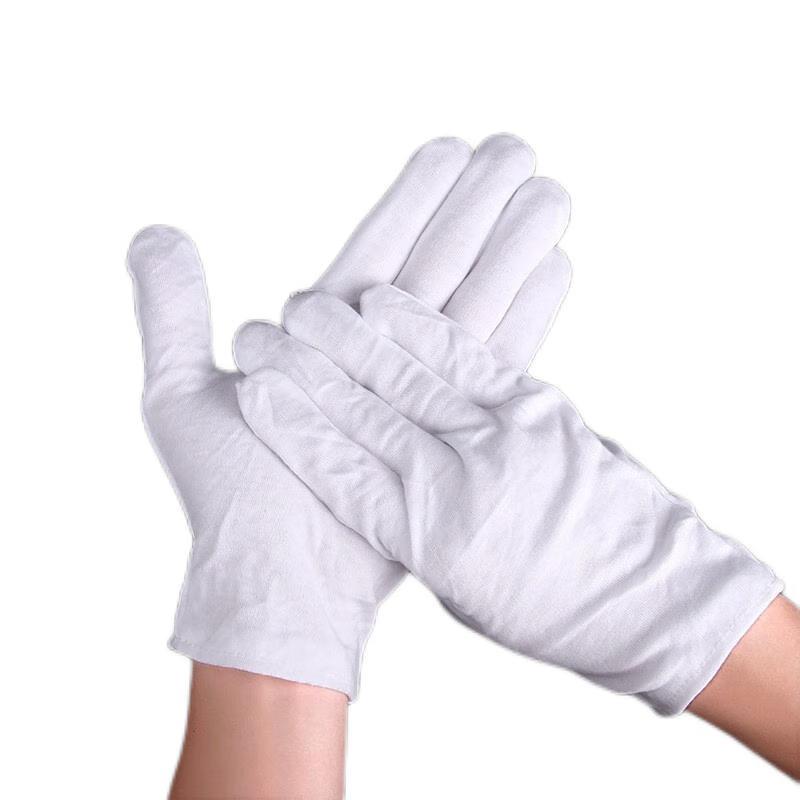Ji Youshi White Cotton Etiquette and Work Gloves