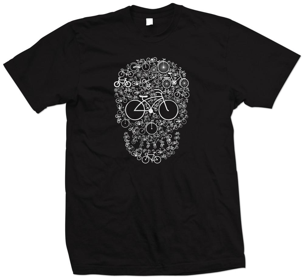 

Bicycle Skull Cyclist T Shirt - 9 colour options - Small to 5XL - Bike Gift L