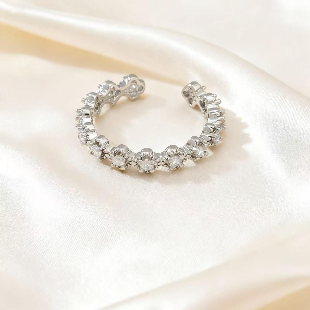 High-end Four-leaf Clover Open Ring Exquisite Workmanship Long-lasting Accessible Luxury Classy Versatile Open Ring