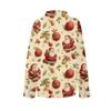 Women's Christmas Printed Button Up Long Sleeved Casual Regular Shirt With Collar Top