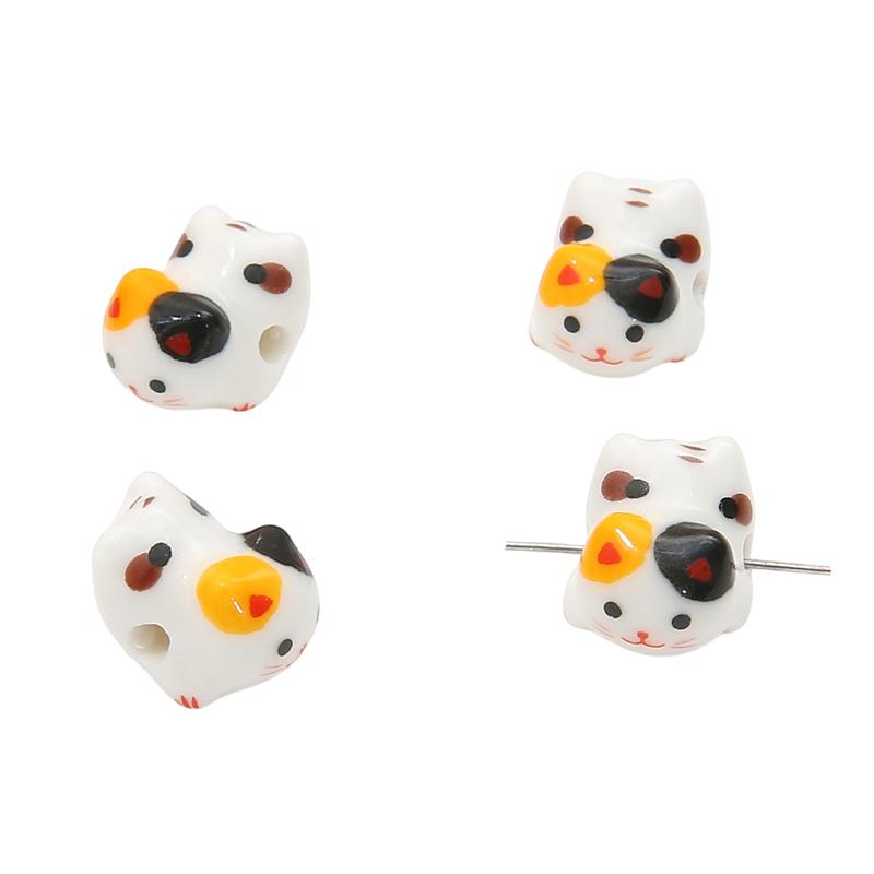 Ceramic Vertical Hole Hand-painted Beads Loose Spacer Charms for DIY Bracelet Necklace Jewelry Making Accessories