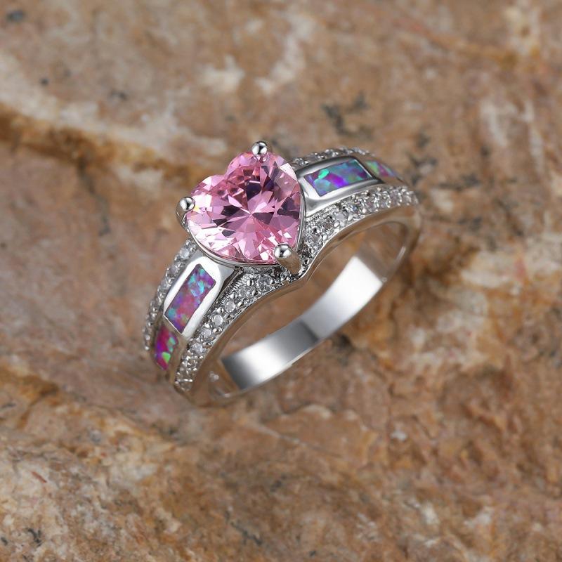 

Accessories Korean Style Pink Pink Heart Ring Women s Versatile Ring No. 5
