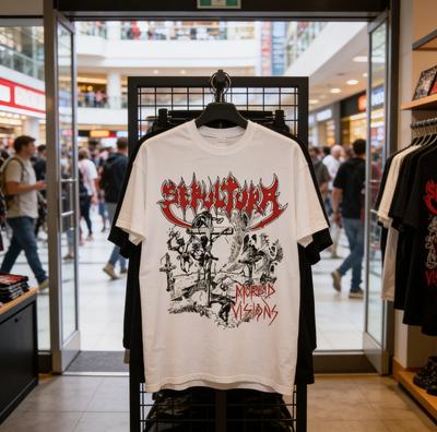 SEPULTURA MORBID VISIONS SHort Sleeve Cotton White Men S-234XL T-shirt