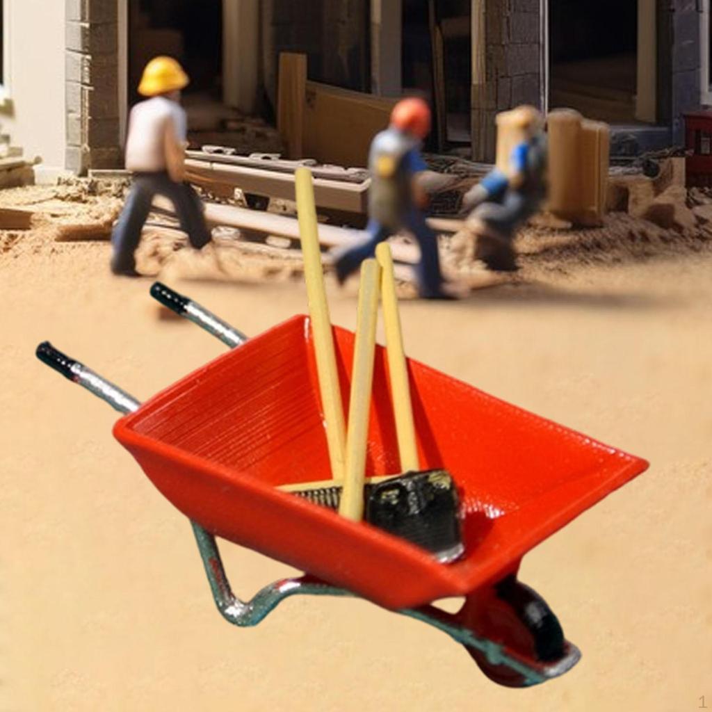 1/64 Garden Cart Model Wheelbarrow Simulation for Architectural Buildings