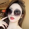 Fashion Trendy Sunglasses Women Rimless Cut Edge Polygon Shape Sun glasses for Women UV400 Protection Outdoor Sunglasses