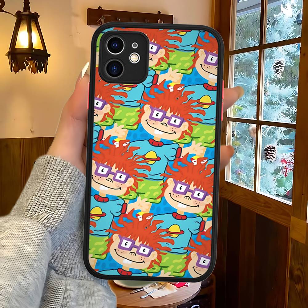 Funny Cartoon R-Rugrat Phone Case For IPhone 16 15 14 11 12 13 Pro Max Plus 12 XS Max Back Cover Matte Case