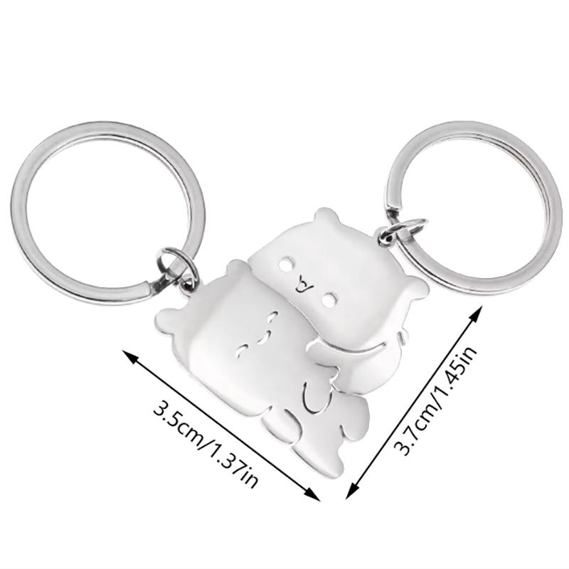 Ett par tecknad katt nyckelring enkel katt nyckelring fest nyckelring kattälskare smycken gåva