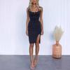 2024 Cross-Border U-Neck Short-Sleeve Casual Denim Dress Q339