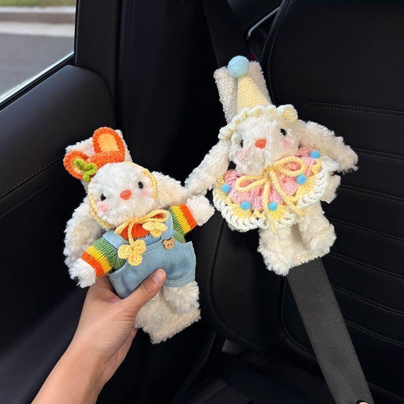 High Grade Cute Rabbit Car Seat Belt Shoulder Protector Women's Wear Resistant Clothing Auto Seat Belt Accessories