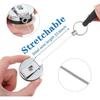 4 Pcs Heavy Duty Retractable Pull Pen Pencil Holder Universal Pencil Lanyard Ideal Grip Stretch Pen Holder with Belt Clip Key Ring Thick Nylon Cable