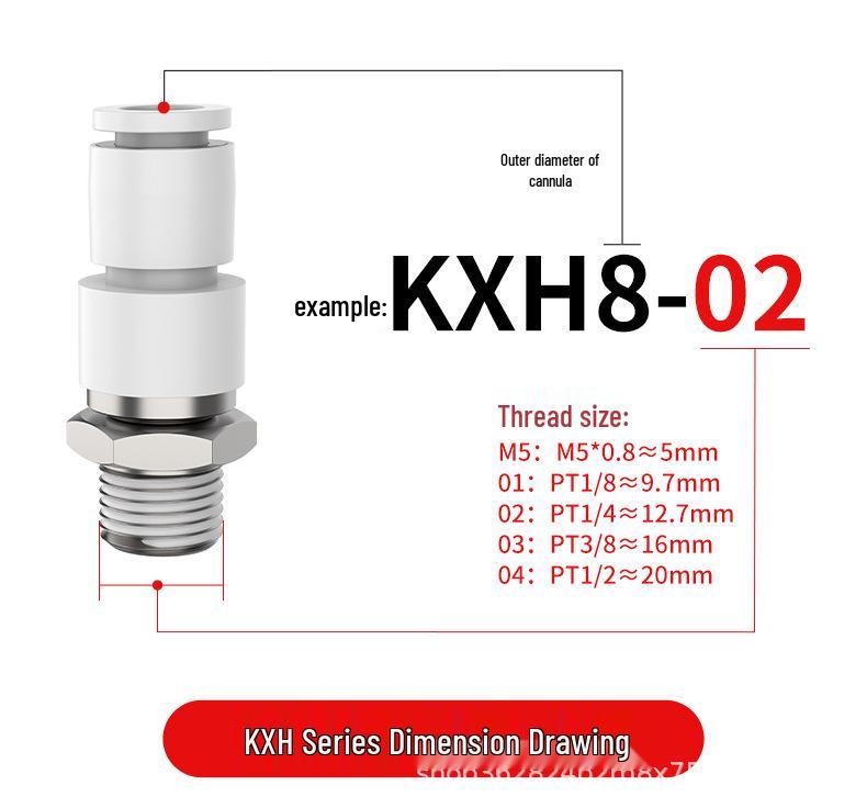 360-Grad Universal Hochgeschwindigkeits-Pneumatik-Luftverbinder S-Klasse KXL/KXH6/8/10-02/01/03M5