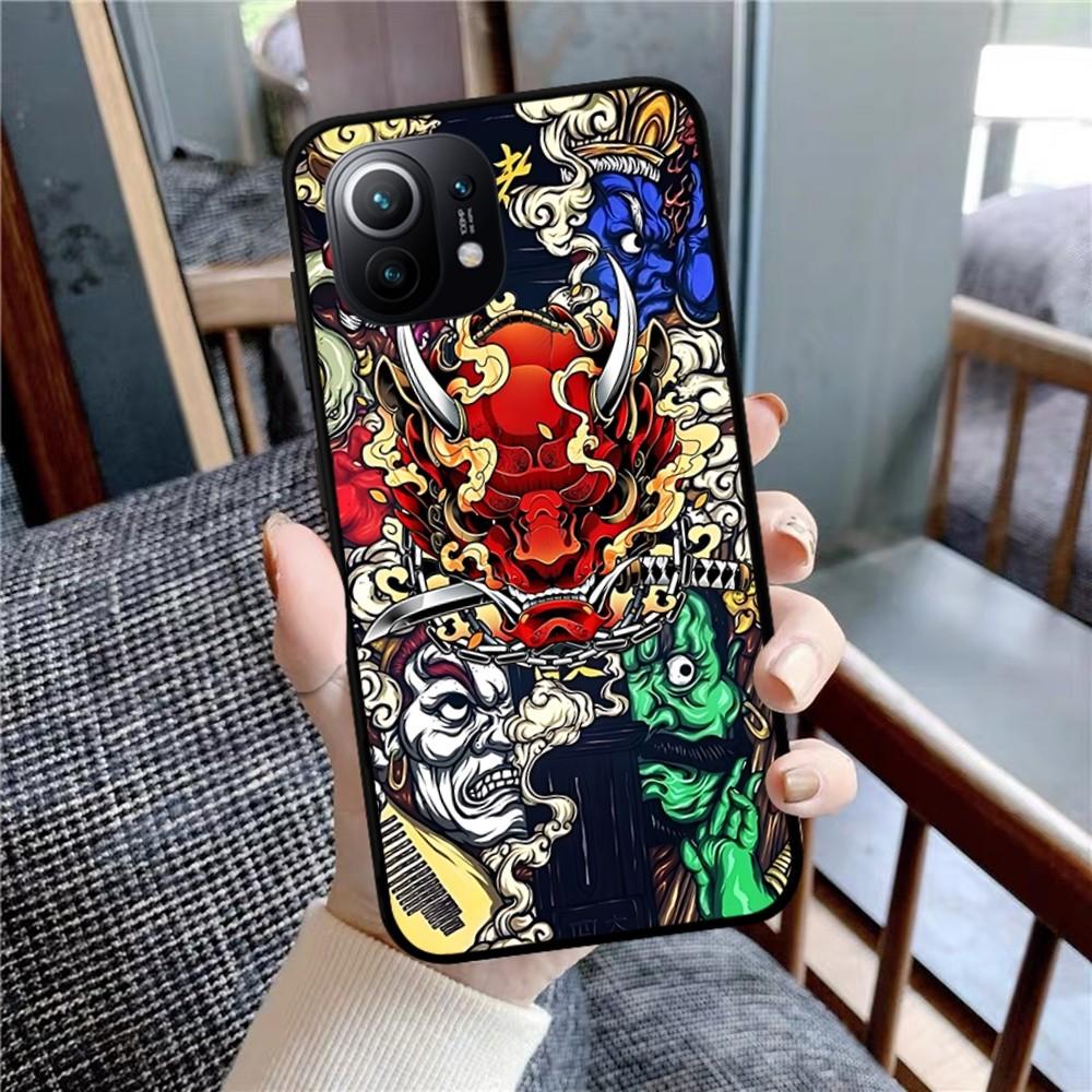 Samurai Oni Mask Phone Case For Xiaomi Mi 5X 8 9 10 11 12 Lite Pro 10T PocoX3pro PocoM3 Note 10 Pro Lite