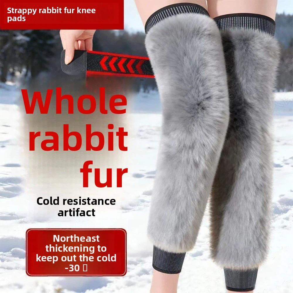 Imitation Otter Rabbit Hair Plush Thick Knee Protector Thermal Leg Warmers  Injury Recovery