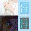 Glow In the Dark Henna Tattoo Sticker Blue Glow Fake Lace Tattoos Luminous Temporary Tattoos  Girls