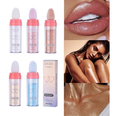 5 resaltador de colores en polvo, el cuerpo ilumina el colorete facial, polvo para palmaditas, resaltador, maquillaje, barra de brillo corporal con maquillaje