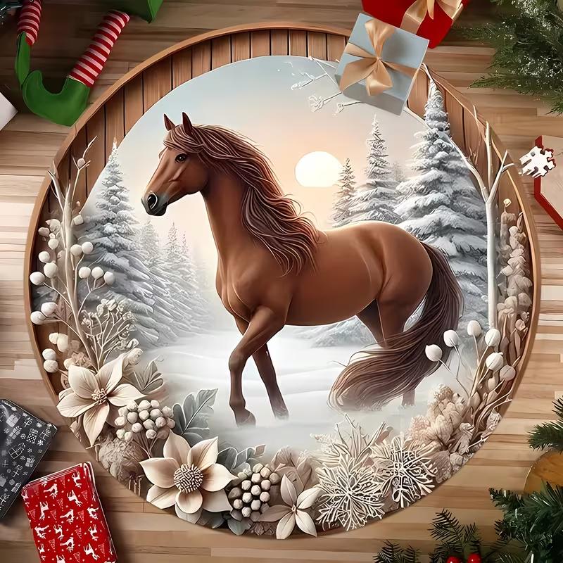 

The 3D Stereoscopic Visual Decoration of The Floor Mat Is Days and Holidays Floor Mat on The The Entrance of The Park Wood Barn 100cm x 100cm