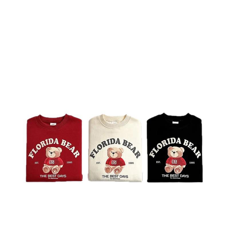 2025 Autumn Unisex Bear Hoodie for Toddlers & Kids - Trendy Parent-Child Pullover