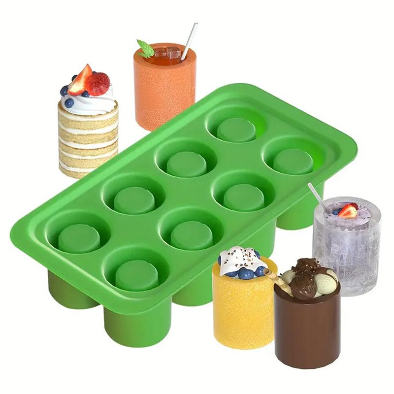 8-Hole Ice Cup Shape Ice Cube Mold Cake Pudding Fruit Ice Cube Maker Bar Kitchen Accessories Silicone Mould Diy Frozen Ice
