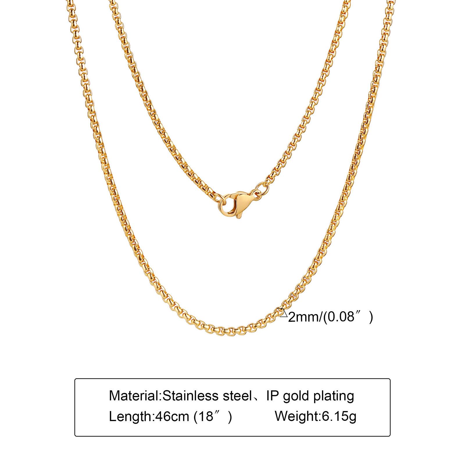 

Exquisite Square Bead Chain Necklace for Women, Stainless Steel Necklace,Waterproof Jewelry Gift
