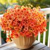 5 Bundles Plastic Fake Fall Artificial Flowers UV Resistant Fake Plastic Flowers Faux Plastic Flowers for Home Party Outdoor