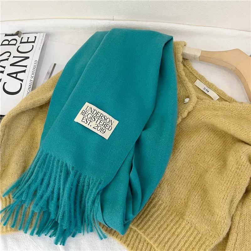 Lilla er veldig bra for å matche det nye ensfargede imiterte kashmirskjerfet høst og vinter fra Dongdaemun, Sør-Korea