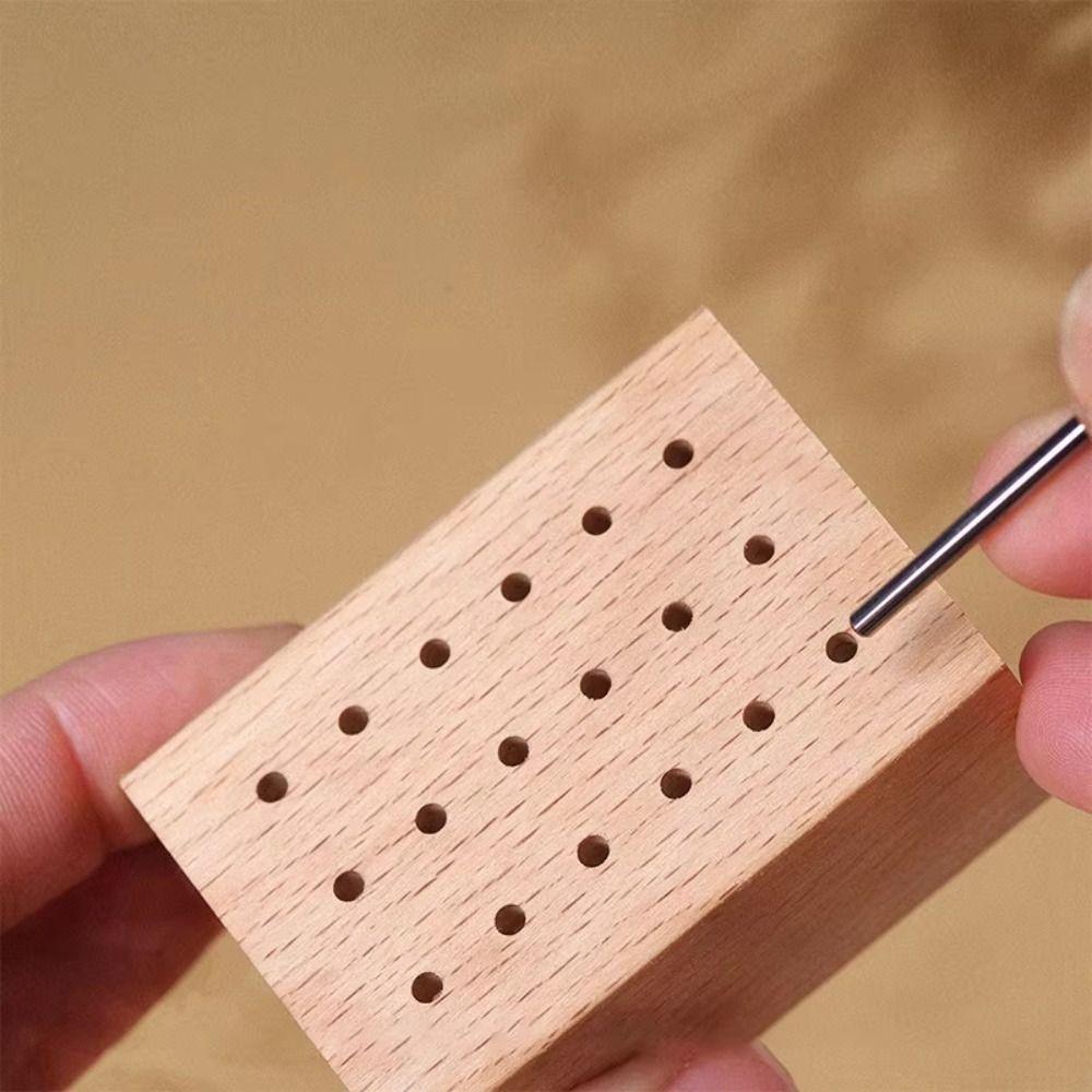 18 Holes Wood Nail Drill Bits Holder Empty Container Case Save Space Nail File Head Storage Rack Universal Wood Display Stand